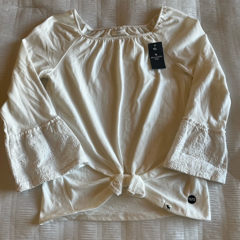 Abercrombie White Long Sleeve T-Shirt